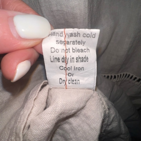 NWT Valentina Naldi Italian Linen Made in Italy Midi Dress Crochet Small - Picture 3 of 7